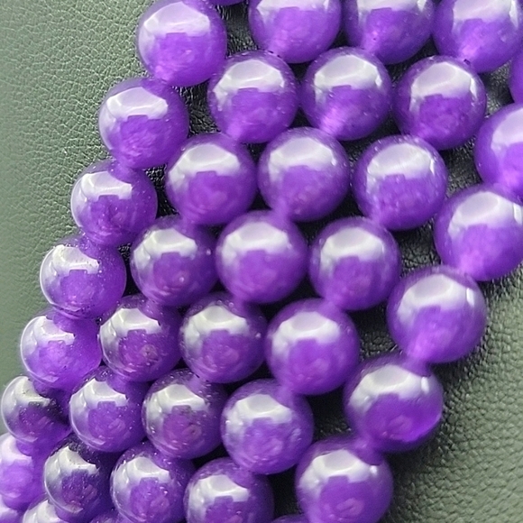 1025 Cts Natural 5 Strand Amethyst Round Shape Beaded Natural Gemstone Necklace - Picture 5 of 6